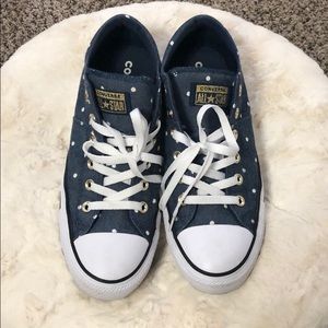 Converse All Star Denim Polka Dot Shoes
